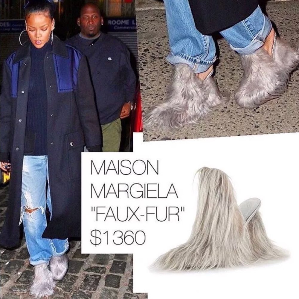 Iconic Maison Margiela faux fur runway mules 😍😍